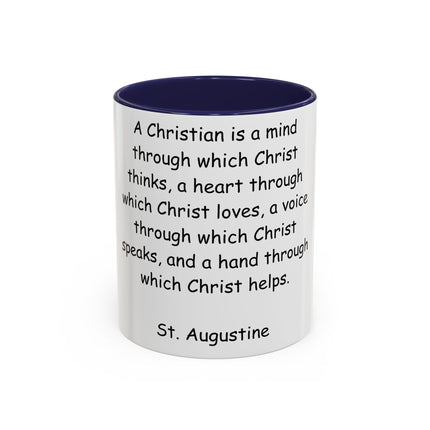 Inspirational St. Augustine Coffee Mug - Colored Accent - Perfect Gift for Christians - 11oz
