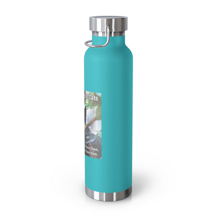 Be Kind to Feral Cats 22oz Vacuum Bottle — Insulated Travel Bottle for Cat Lovers