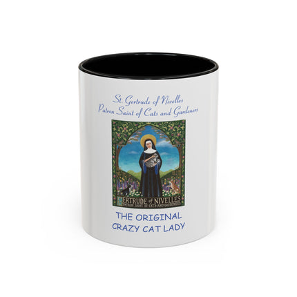 Saint Gertrude ‘Original Crazy Cat Lady’ Accent Coffee Mug
