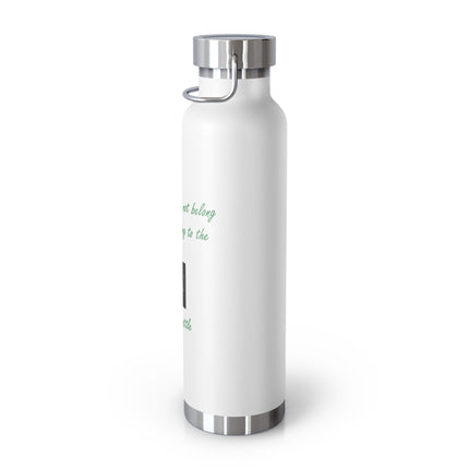 Copper Insulated Bottle – Chief Seattle Earth Quote – 22oz