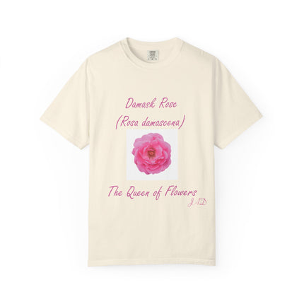 Damask Rose Unisex T-shirt - The Queen of Flowers Design
