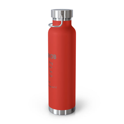 BYOB Copper Vacuum Insulated Water Bottle - 22oz - Bring Your Own Book Design