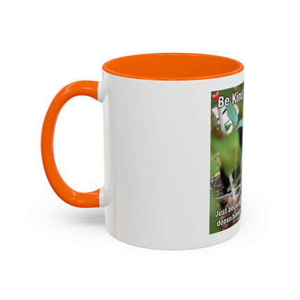 Be Kind to Feral Cats Accent Coffee Mug — Animal Rescue Cat Lover Gift (11/15oz)