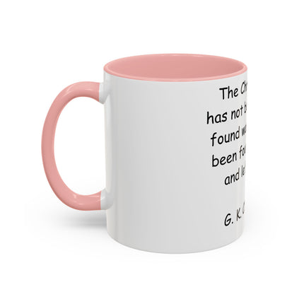 Inspirational Accent Coffee Mug – G.K. Chesterton Quote, 11oz