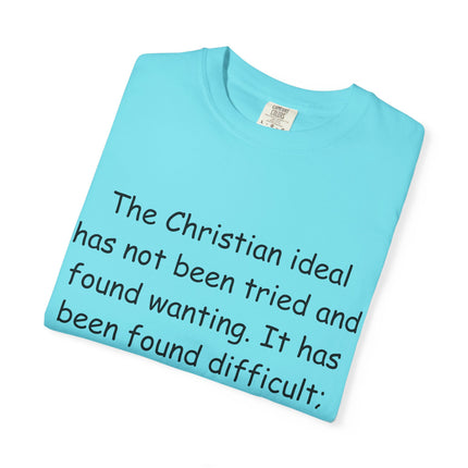 Inspirational Quote Unisex Garment-Dyed T-Shirt - G.K. Chesterton Design