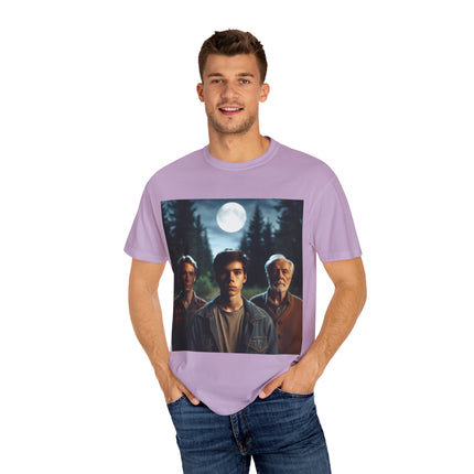 Retro Moonlit Night T-Shirt - Unisex Garment-Dyed Tee for Nature Lovers