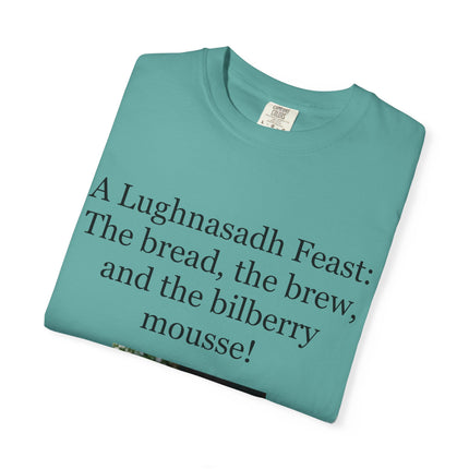 Lughnasadh Feast T-Shirt – “The bread, the brew, and the bilberry mousse!”