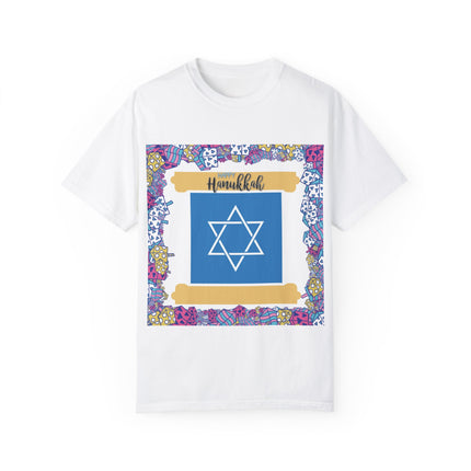 Happy Hanukkah Tee – Unisex Garment-Dyed Shirt for the Festival of Lights