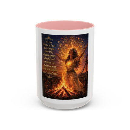 Mug — Pagan Bonfire Coffee Mug with Inspirational Beltane Quote