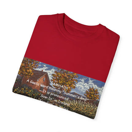 Samhain Tee – Unisex Garment-Dyed Shirt with Pumpkin Spice Wit