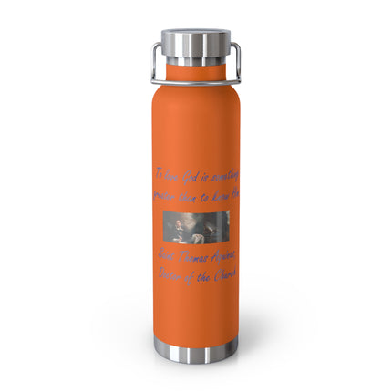 Saint Thomas Aquinas Insulated Bottle – “To Love God” – 22oz Steel