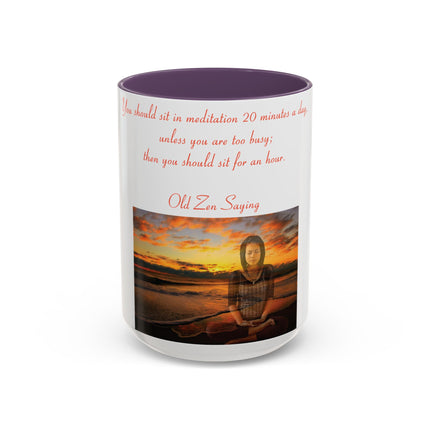 Zen Quote Accent Mug – 15oz Ceramic Cup for Mindful Mornings