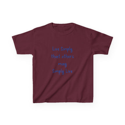 Live Simply Kids Tee – Inspirational Heavy Cotton Shirt for Youth