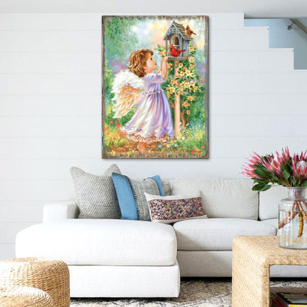 Angels Are Near Wooden Wall Art by D. Gelsinger - Nativity Holiday Decor - 95678B-DG-0