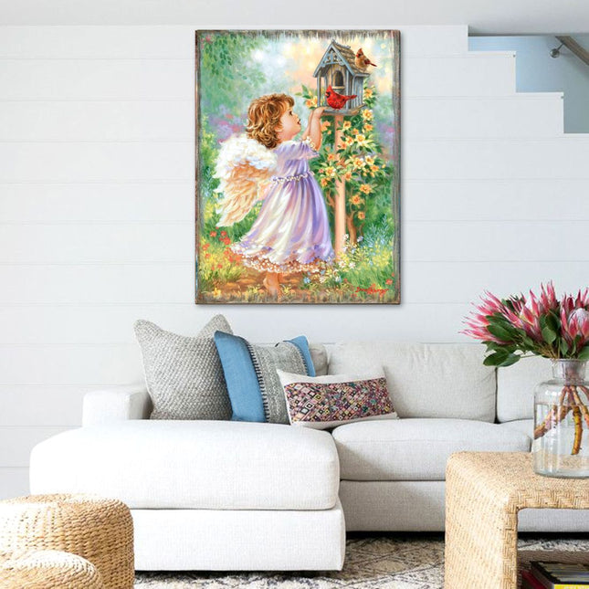 Angels Are Near Wooden Wall Art by D. Gelsinger - Nativity Holiday Decor - 95678B-DG-0