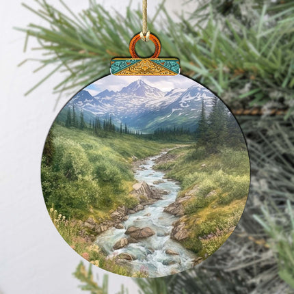 Alaskan Wilderness Wooden Ornaments by G.Debrekht - Wildlife Holiday Decor - 870076-1