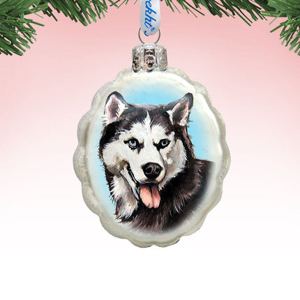 Siberian Husky Mercury Glass Ornament by G. DeBrekht - Pets Dog and Cats Decor - 774013-0