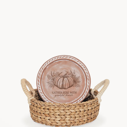 Bread Warmer & Basket - Pumpkin Round-0