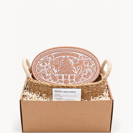 Bread Warmer & Basket - Christmas Oval-0