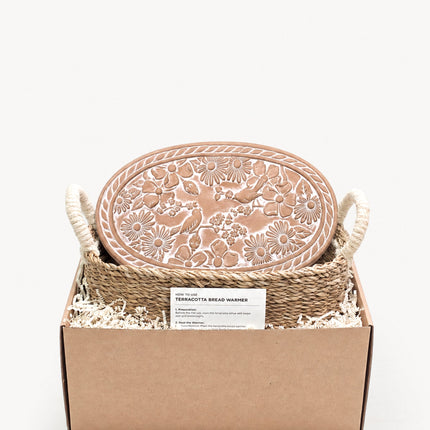Bread Warmer & Basket - Garden Oval-0