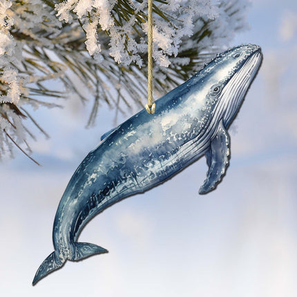 Alaskan Humpback Whale Wooden Ornaments by G.Debrekht - Wildlife Holiday Decor - 8710103-2-0