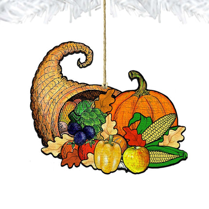 Give A Thanks Wooden Ornaments by G. DeBrekht - Thanksgiving Halloween Decor - 8158905-4