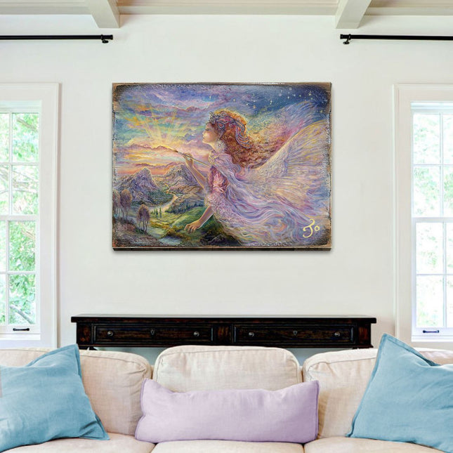 Aurora Fantasy Wooden Wall Art by Josephine Wall - Fantasy Decor - 852113B-JW-0