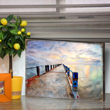Soules Pier Wood Wooden Coastal Wall Art by Nature Wonders - Coastal Sea-Life Decor - 95273B-3