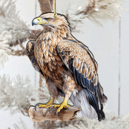 White-tailed Eagle Wooden Ornaments by G.Debrekht - Wildlife Holiday Decor - 8710101-1-2