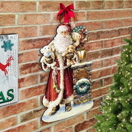 Silent Night Santa Christmas Door Decor by D. Gelsinger - Christmas Santa Snowman Decor - 8461013H-1315-1