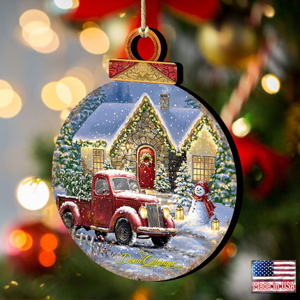 Christmas Light Lane Wooden Ornaments by Gelsinger - Christmas Santa Snowman Decor - 8021039-1926-2