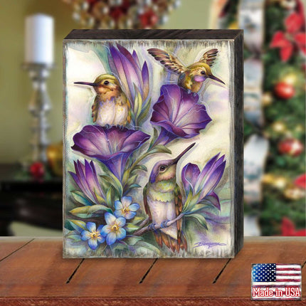 Everlasting Friendship Hummingbirds Wooden Wall Art by J. Bergsma - Nature Wildlife Decor - 85922936B-JB-2