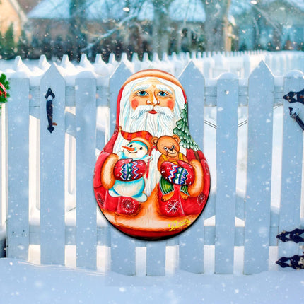 Santa Doll Christmas Door Decor by G. DeBrekht - Christmas Santa Snowman Decor - 8115011H-3