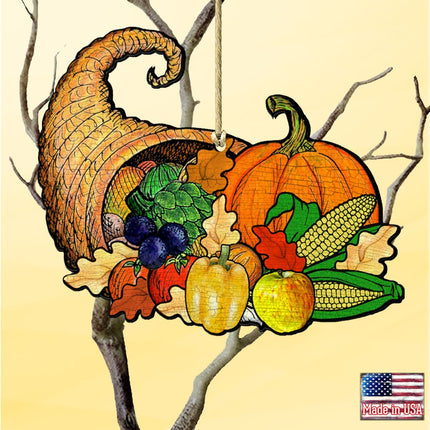 Give A Thanks Wooden Ornaments by G. DeBrekht - Thanksgiving Halloween Decor - 8158905-2