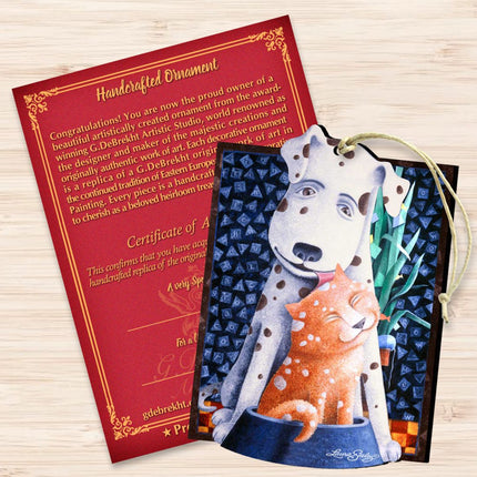 Friendship Wooden Ornaments Pets by Laura Seeley - Pets Dog and Cats Decor - 8511012-LS-3