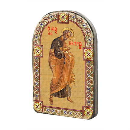 Saint Peter Wooden Gold Plated Religious Christian Sacred Icon - Inspirational Icon Decor - 86042-4
