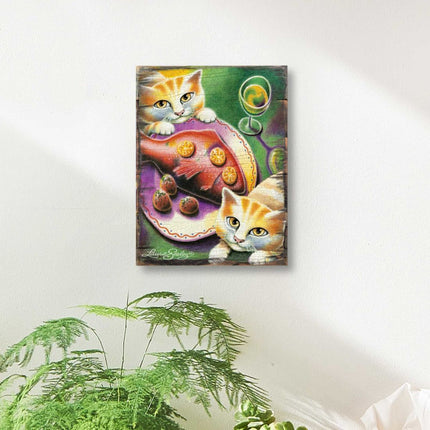 Chardonnay Wooden Wall Art by Laura Seeley - Pets Dog and Cats Decor - 8512111B-3