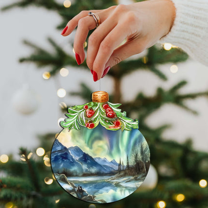 Alaskan Northern Lights Berry Wooden Ornaments by G.Debrekht - Wildlife Holiday Decor - 870023-3