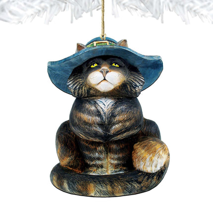 Cat in Hat Wooden Ornaments by G. DeBrekht - Thanksgiving Halloween Decor - 8158411-4