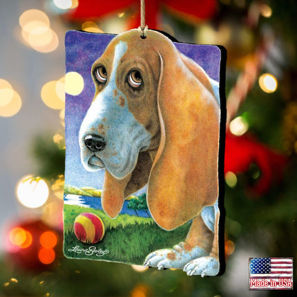 Just Baby Steps to The Bay Wooden Ornaments by Laura Seeley - Pets Dog and Cats Decor - 8511022-LS-1