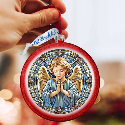 Little Angel Ball Glass Ornament by G. Debrekht - Nativity Holiday Decor - 73565C-1