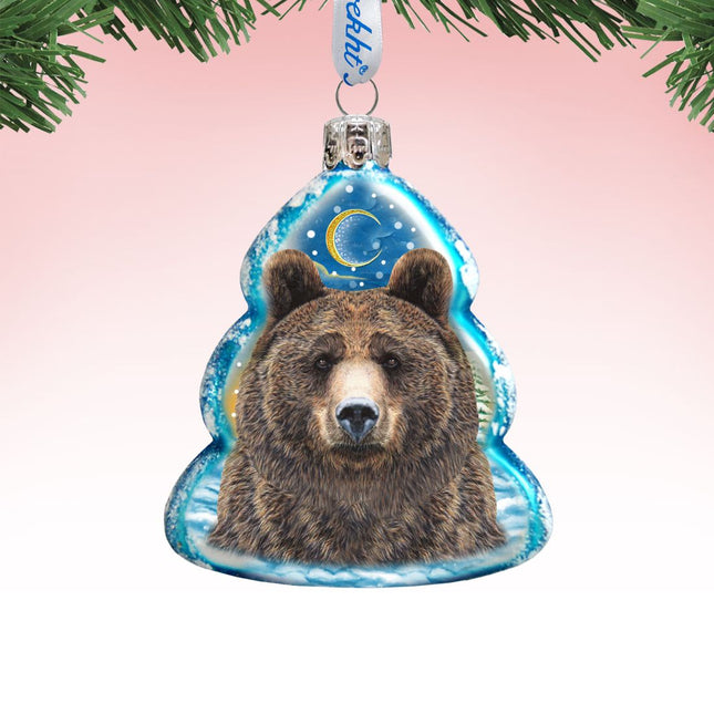 Bear Face Mercury Glass Ornament by G. DeBrekht - Wildlife Holiday Decor - 771056-0