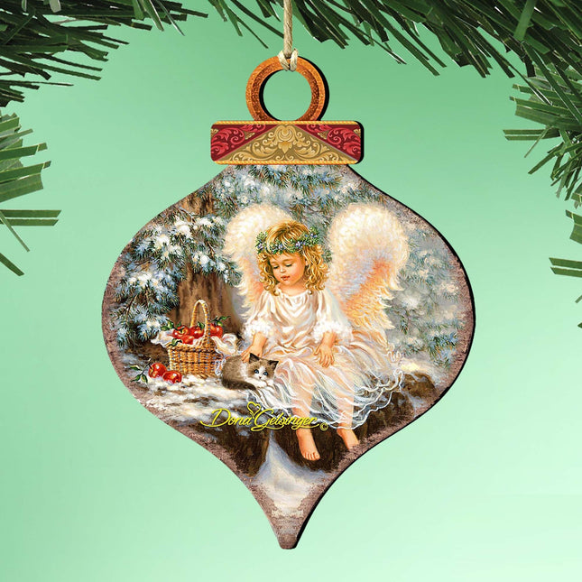 Angel Cardinal Wooden Ornaments - Tree Ornament by Gelsinger - Nativity Holiday Decor - 8031120-0718-0