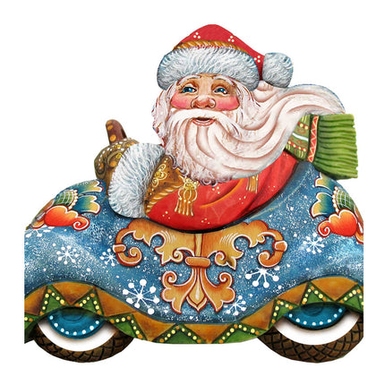 Santa In the Car Christmas Door Decor by G. DeBrekht - Christmas Santa Snowman Decor - 8112045H-4