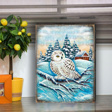 Lokki Owl Art Wooden Wall Art by Nature Wonders - Nature Wildlife Decor  - 95213B-3