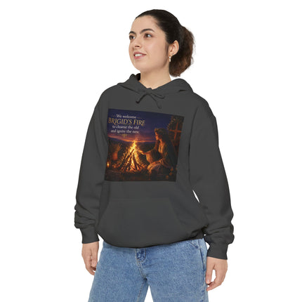 Campfire Night Hoodie — "We Welcome Brigid’s Fire" Celtic Bonfire Hoodie