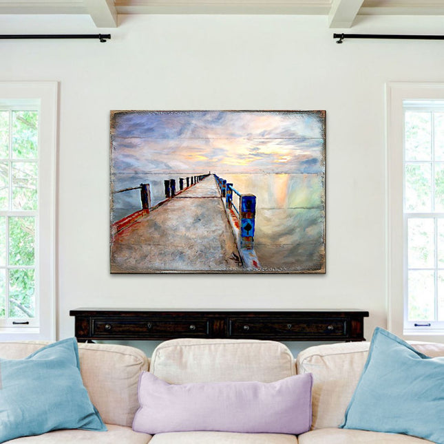 Soules Pier Wood Wooden Coastal Wall Art by Nature Wonders - Coastal Sea-Life Decor - 95273B-0