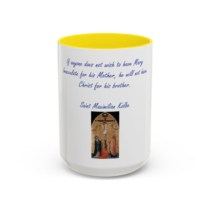 Religious Coffee Mug — Saint Maximilian Kolbe Quote & Sacred Image (11/15oz)