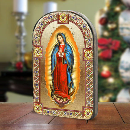 Lady of Guadalupe Wooden Gold Plated Religious Christian Sacred Icon - Inspirational Icon Decor - 86032-0