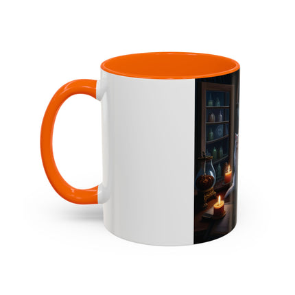 Cozy Cat Accent Mug – 11oz – Candlelight & Moonlight for Book Lovers